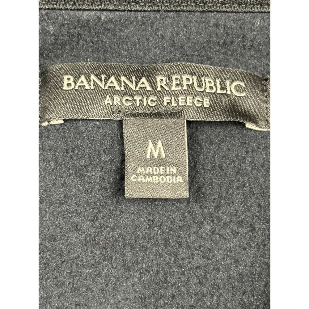 Banana Republic‎ Arctic Fleece Hoodie Mens Medium Black Zip Pocket 654520 M